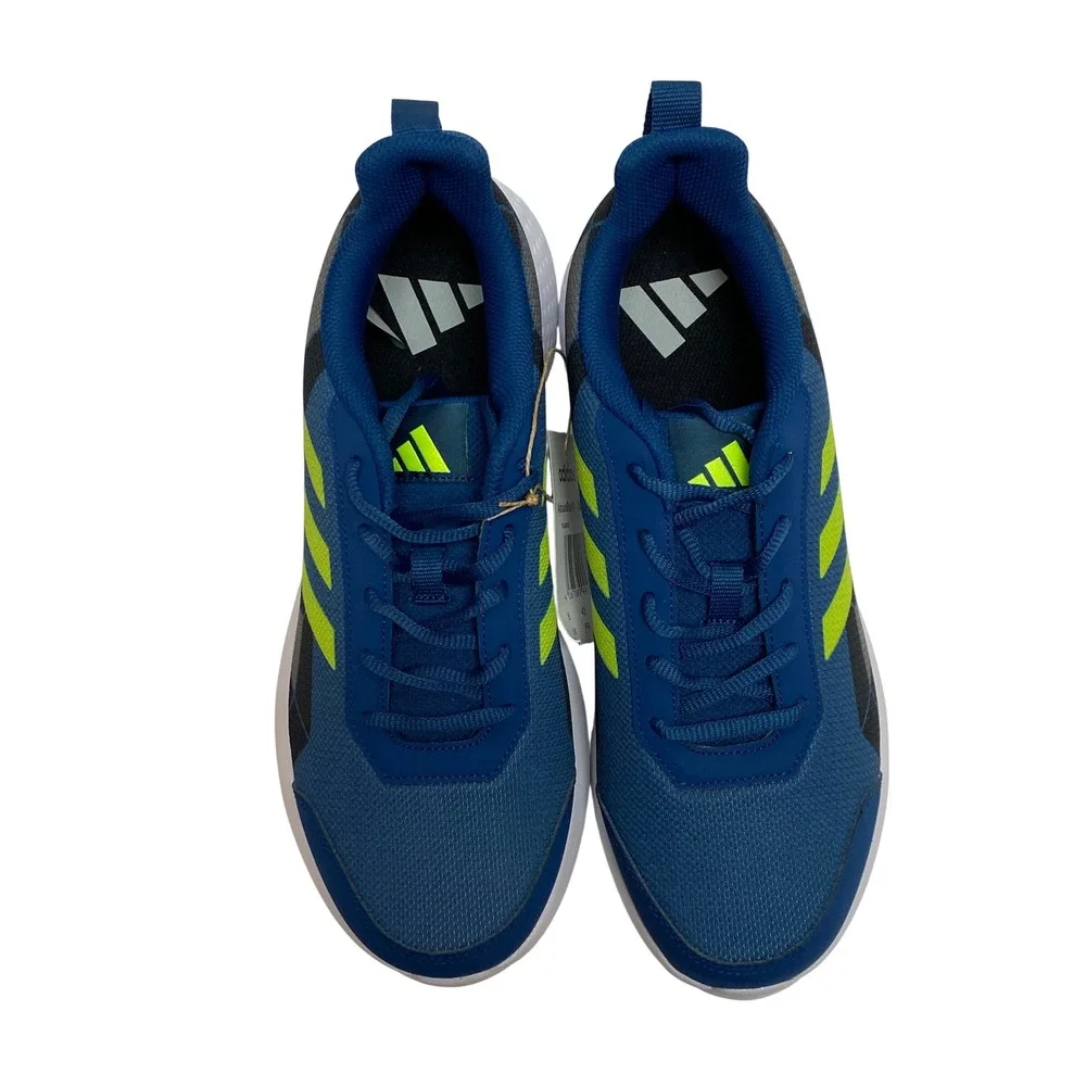 Adidas Men Blue Lime Green Running Shoes Sneakers Mesh Lace Up Athletic 8.5 NWOB